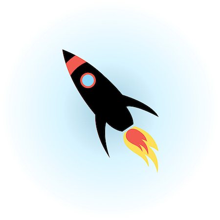 rocket flames - graphic vector illustration of a space rocket flight icon Stock Photo - Budget Royalty-Free & Subscription, Code: 400-08198684