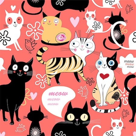 simsearch:400-07933418,k - funny love with a cat pattern on a blue background with heart Photographie de stock - Aubaine LD & Abonnement, Code: 400-08198687
