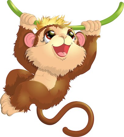 simsearch:400-04221855,k - beautiful monkey that hangs on a tree Foto de stock - Super Valor sin royalties y Suscripción, Código: 400-08198880
