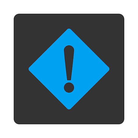 simsearch:400-08316235,k - Error icon. This rounded square flat button is drawn with blue and gray colors on a white background. Foto de stock - Super Valor sin royalties y Suscripción, Código: 400-08198896