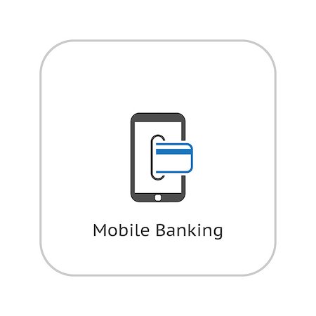 simsearch:400-08408545,k - Mobile Banking Icon. Business Concept. Flat Design. Isolated Illustration. Stock Photo - Budget Royalty-Free & Subscription, Code: 400-08198933