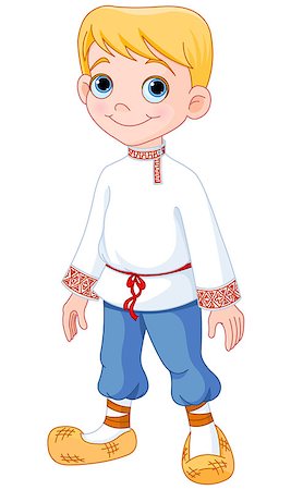 Illustration of cute boy dressed in Russian national dress Stock Photo - Budget Royalty-Free & Subscription, Code: 400-08199153