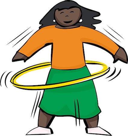 Happy woman using a yellow hula hoop Stock Photo - Budget Royalty-Free & Subscription, Code: 400-08199229