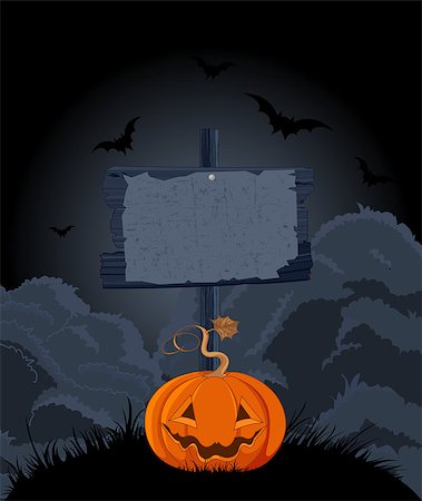 simsearch:400-07971849,k - Halloween wooden sign and pumpkins Fotografie stock - Microstock e Abbonamento, Codice: 400-08199237