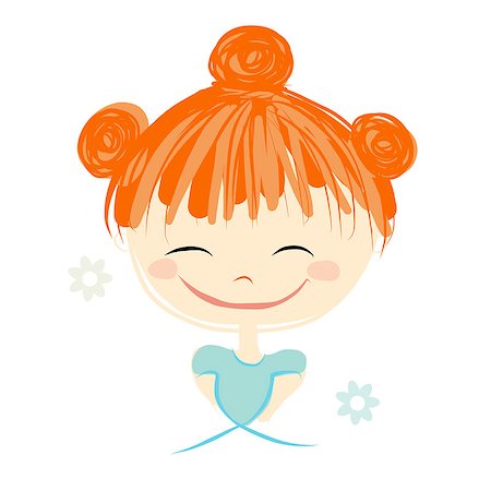 simsearch:400-04393093,k - Cute girl smiling, sketch for your design, vector illustration Stock Photo - Budget Royalty-Free & Subscription, Code: 400-08199261