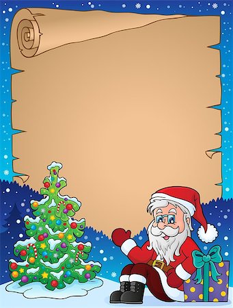simsearch:400-05178688,k - Parchment with Christmas thematics 1 - eps10 vector illustration. Photographie de stock - Aubaine LD & Abonnement, Code: 400-08199504