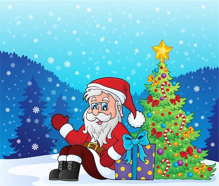 simsearch:400-05178688,k - Santa Claus topic image 8 - eps10 vector illustration. Photographie de stock - Aubaine LD & Abonnement, Code: 400-08199513