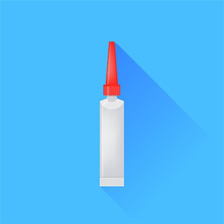 Tube of Glue Isolated on Blue Background. Stock Photo - Budget Royalty-Free & Subscription, Code: 400-08199576
