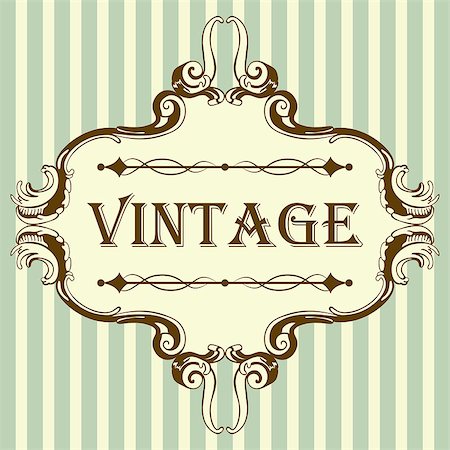 simsearch:400-08199764,k - Vintage Frame With Retro Ornament Elements in Antique Rococo Style. Elegant  Decorative Design. Vector Illustration. Stock Photo - Budget Royalty-Free & Subscription, Code: 400-08199704