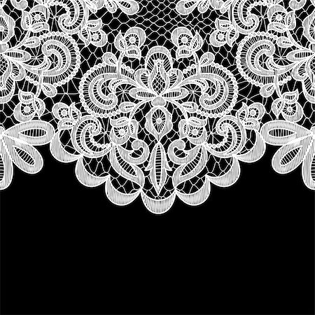 simsearch:400-08199764,k - Wedding invitation or greeting card with lace border on black background Stock Photo - Budget Royalty-Free & Subscription, Code: 400-08199733