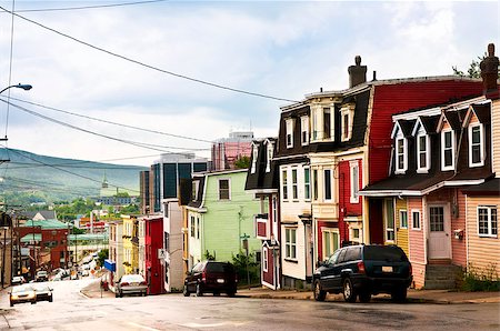 Street with colorful houses in St. John's, Newfoundland, Canada Stock Photo - Budget Royalty-Free & Subscription, Code: 400-08199820