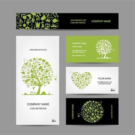 simsearch:400-08258030,k - Fishing, business cards set for your design. Vector illustration Stock Photo - Budget Royalty-Free & Subscription, Code: 400-08199845