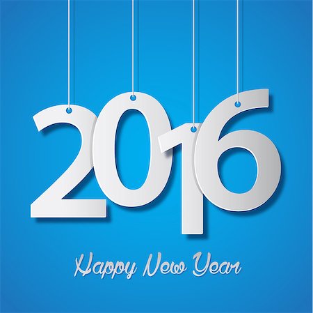 Happy new year 2016 creative greeting card design Foto de stock - Super Valor sin royalties y Suscripción, Código: 400-08199849