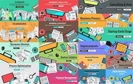 simsearch:400-07102453,k - MEGA PACK of Flat Style Design Concepts for business strategy and career. Ideal for corporate brochures, flyers, digital marketing, product or idea presentations, web banners and so on . Stock Photo - Budget Royalty-Free & Subscription, Code: 400-08190036