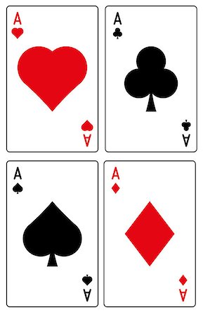 simsearch:400-07314049,k - Vector set of playing card suits isolated on white background Photographie de stock - Aubaine LD & Abonnement, Code: 400-08190114