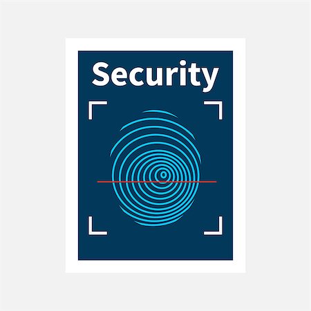 Fingerprint sign icon. Identification or authentication symbol. Template poster design in flat style. Vector Foto de stock - Super Valor sin royalties y Suscripción, Código: 400-08190176