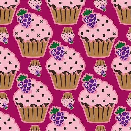 simsearch:400-08196602,k - Cream cake pink seamless pattern. Vector illustration Photographie de stock - Aubaine LD & Abonnement, Code: 400-08190183
