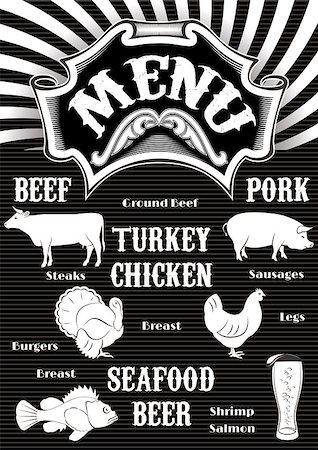 symbols for turkey - vector template for the cover of menu with fire  icon Stock Photo - Budget Royalty-Free & Subscription, Code: 400-08190206