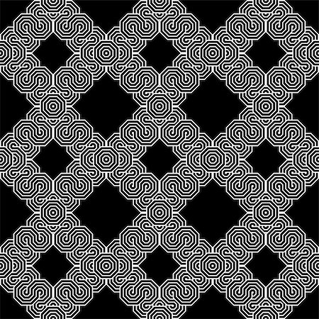 simsearch:400-08652412,k - Design seamless monochrome zigzag geometric pattern. Abstract grid background. Vector art Stock Photo - Budget Royalty-Free & Subscription, Code: 400-08190291