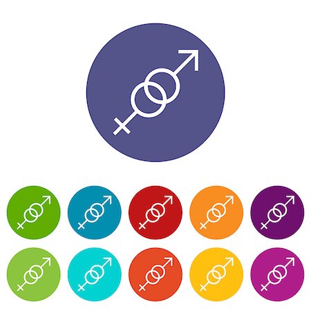 Sex web flat icon in different colors. Vector Illustration Photographie de stock - Aubaine LD & Abonnement, Code: 400-08190367