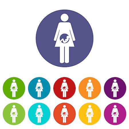 Pregnancy web flat icon in different colors. Vector Illustration Photographie de stock - Aubaine LD & Abonnement, Code: 400-08190383