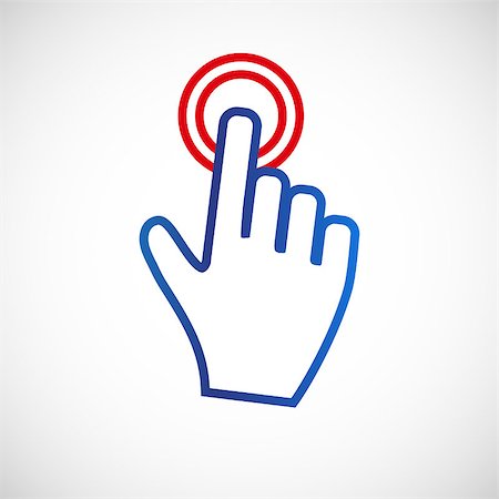 simsearch:400-08193327,k - Click hand icon on a white background. Vector Illustration Stock Photo - Budget Royalty-Free & Subscription, Code: 400-08190396