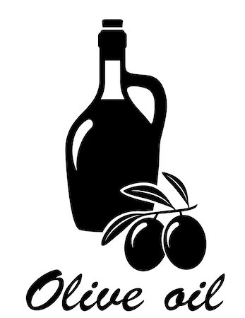 simsearch:400-04714958,k - black olives branch with olive oil bottle silhouette Foto de stock - Super Valor sin royalties y Suscripción, Código: 400-08190438