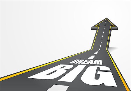 simsearch:400-07892835,k - detailed illustration of a highway road going up as an arrow with Dream Big text, eps10 vector Stock Photo - Budget Royalty-Free & Subscription, Code: 400-08190799