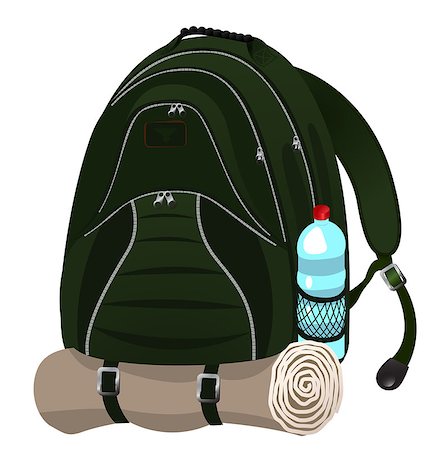 tourist backpack  vector illustration in eps 10 Stock Photo - Budget Royalty-Free & Subscription, Code: 400-08191103