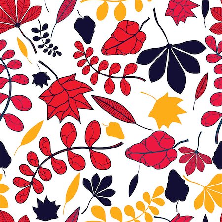 simsearch:400-08379558,k - seamless autumnal leaves pattern on white background Fotografie stock - Microstock e Abbonamento, Codice: 400-08191128