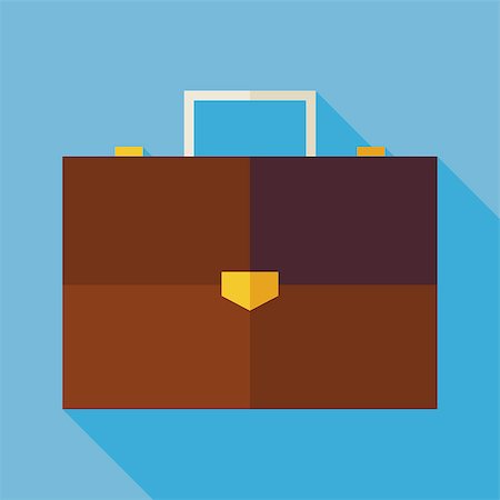 simsearch:400-08196033,k - Flat Business Office Suitcase Illustration with long Shadow. Back to School and Education Vector illustration. Flat Style Colorful bug Object. Business Life Stock Photo - Budget Royalty-Free & Subscription, Code: 400-08191258