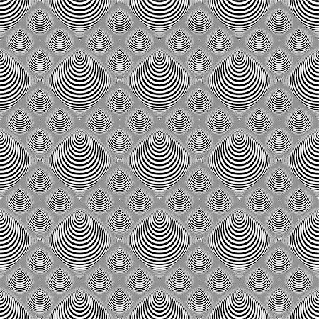 Design seamless monochrome cone illusion background. Abstract striped distortion pattern. Vector art Foto de stock - Super Valor sin royalties y Suscripción, Código: 400-08191464