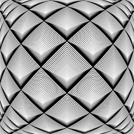 simsearch:400-07836085,k - Design monochrome diamond geometric pattern. Abstract striped textured background. Vector art. No gradient Foto de stock - Super Valor sin royalties y Suscripción, Código: 400-08191472