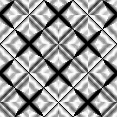 simsearch:400-08050029,k - Design seamless monochrome diamond geometric pattern. Abstract striped textured background. Vector art. No gradient Fotografie stock - Microstock e Abbonamento, Codice: 400-08191484