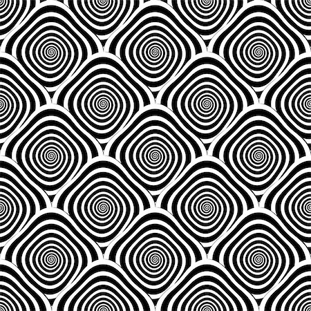 simsearch:400-07990322,k - Design seamless monochrome twirl pattern. Monochrome geometric striped diagonal background. Vector art Photographie de stock - Aubaine LD & Abonnement, Code: 400-08191480