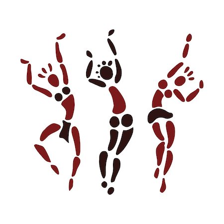 dancing black girl figure - Figures of African dancers. People silhouette set. Primitive art. Vector Illustration. Stock Photo - Budget Royalty-Free & Subscription, Code: 400-08191674