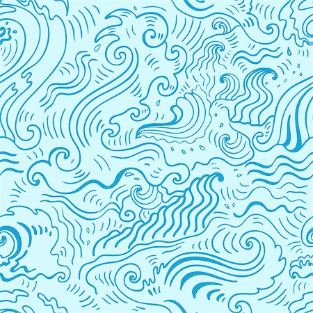 simsearch:400-06071815,k - Sea waves pattern. Seamless Wave background - textile, wallpaper design, pattern fills, web page backgrounds, surface textures. Photographie de stock - Aubaine LD & Abonnement, Code: 400-08191724