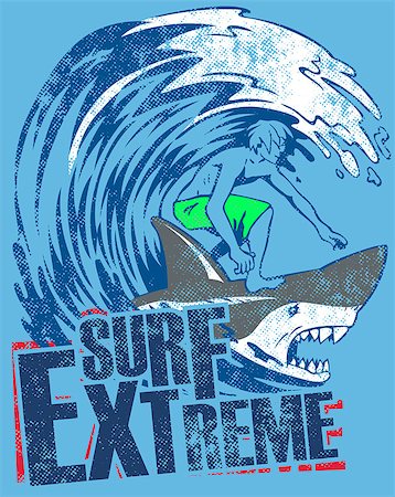 shark fin - shirt with creative design illustration Photographie de stock - Aubaine LD & Abonnement, Code: 400-08191808