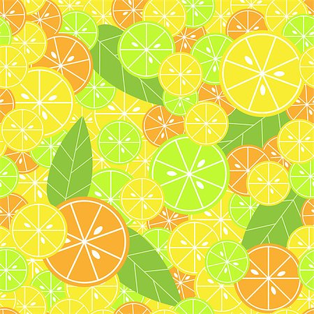 simsearch:400-04892460,k - Seamless pattern with citrus and leaves. Vector background Stock Photo - Budget Royalty-Free & Subscription, Code: 400-08191847