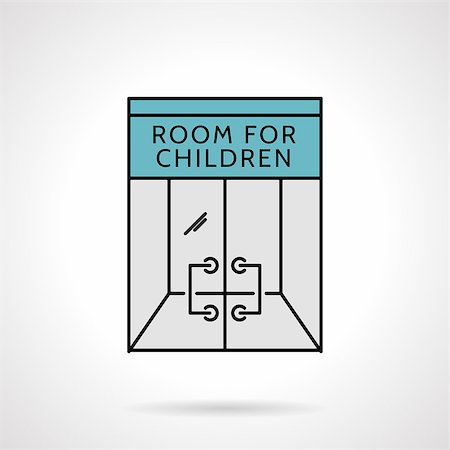 Single flat color design vector icon for room for children with transparent walls for cafe or shop on white background. Stock Photo - Budget Royalty-Free & Subscription, Code: 400-08191991