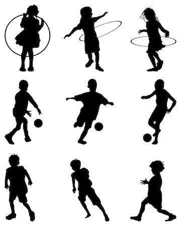 pictures of kids and friends playing at school - Silhouettes of children playing, vector Stock Photo - Budget Royalty-Free & Subscription, Code: 400-08192094
