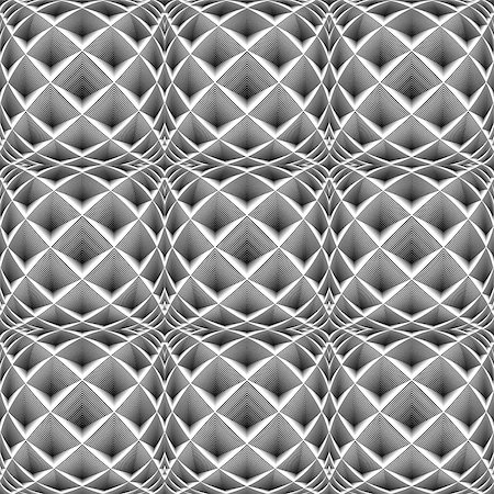 simsearch:400-08051059,k - Design seamless monochrome diamond geometric pattern. Abstract striped textured background. Vector art. No gradient Foto de stock - Royalty-Free Super Valor e Assinatura, Número: 400-08192202