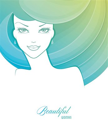retro beauty salon images - Vector illustration of Beautiful and young woman Foto de stock - Super Valor sin royalties y Suscripción, Código: 400-08192229