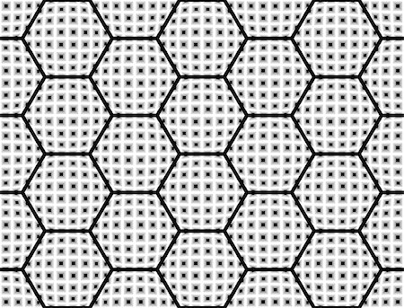 simsearch:400-07518662,k - Design seamless monochrome checked hexagon pattern. Abstract geometric background. Vector art. No gradient Fotografie stock - Microstock e Abbonamento, Codice: 400-08192256