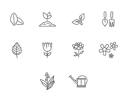 Flower Icons for Pattern with White Background Stock Photo - Budget Royalty-Free & Subscription, Code: 400-08192296