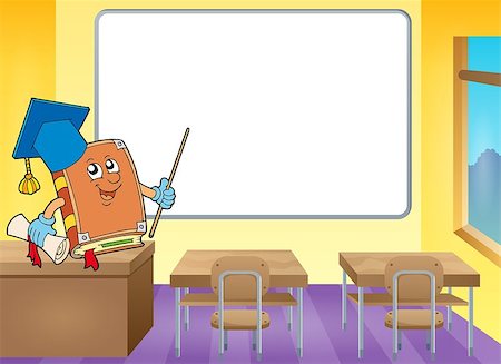 empty school chair - Book teacher by whiteboard - eps10 vector illustration. Stock Photo - Budget Royalty-Free & Subscription, Code: 400-08192324