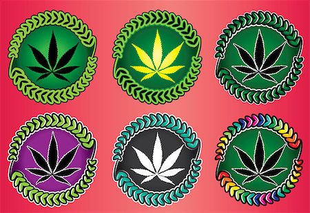 simsearch:400-08974373,k - cannabis marijuana ganja green leaf symbol design stamps Stock Photo - Budget Royalty-Free & Subscription, Code: 400-08192418