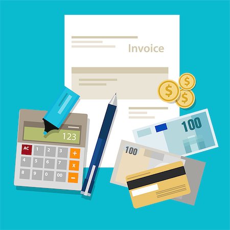 simsearch:400-05339747,k - invoice invoicing payment money calculator bill pay Stock Photo - Budget Royalty-Free & Subscription, Code: 400-08192412