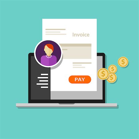 rimborso - invoice invoicing online service pay click laptop payment pay Fotografie stock - Microstock e Abbonamento, Codice: 400-08192413