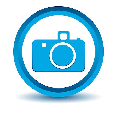 simsearch:400-08193332,k - Blue camera icon on a white background. Vector illustration Stock Photo - Budget Royalty-Free & Subscription, Code: 400-08192436